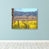 Veldmosterd bij Vineyard Canvas Afdruk (Insitu (Houten vloer))