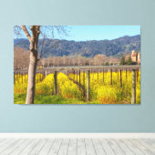 Veldmosterd bij Vineyard Canvas Afdruk (Insitu (Houten vloer))