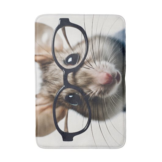 Veldmuis met bril badmat (Voorkant Verticaal)