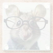 Veldmuis met bril glazen onderzetter (Achterkant)