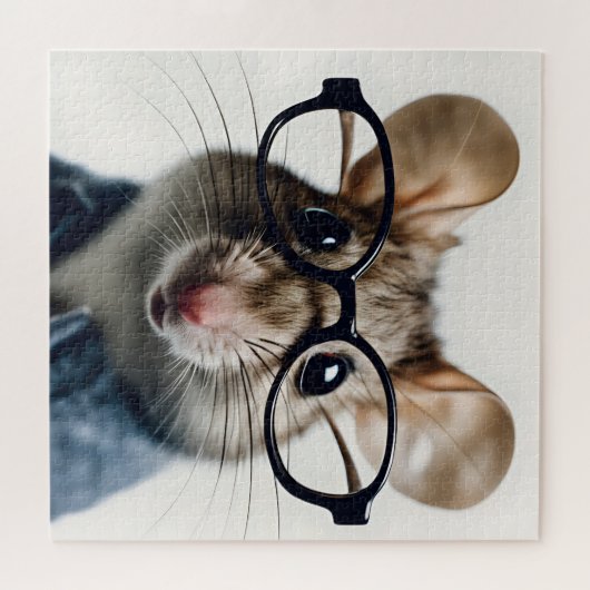 Veldmuis met bril legpuzzel (Horizontaal)