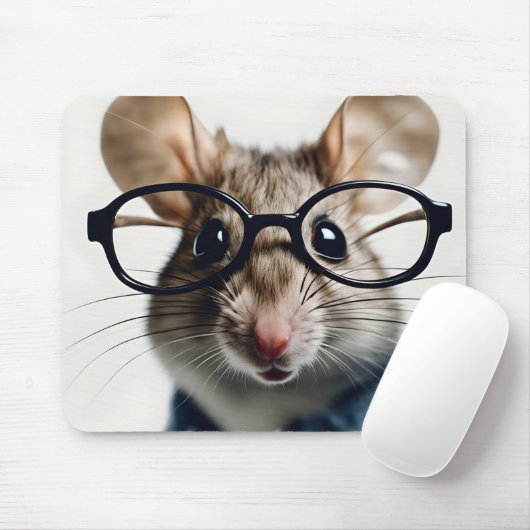 Veldmuis met bril muismat (Met muis)