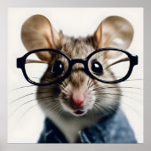 Veldmuis met bril poster (Voorkant)
