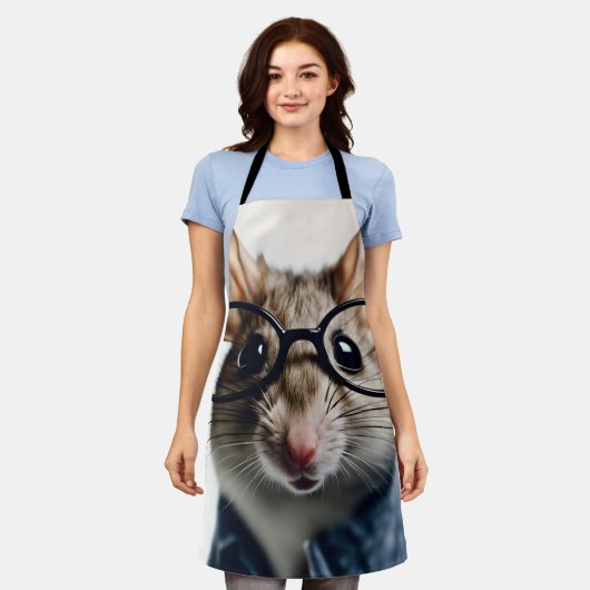 Veldmuis met bril schort (Gedragen)