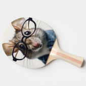Veldmuis met bril tafeltennisbatje (Zijkant)