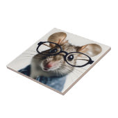 Veldmuis met bril tegeltje (Zijkant)