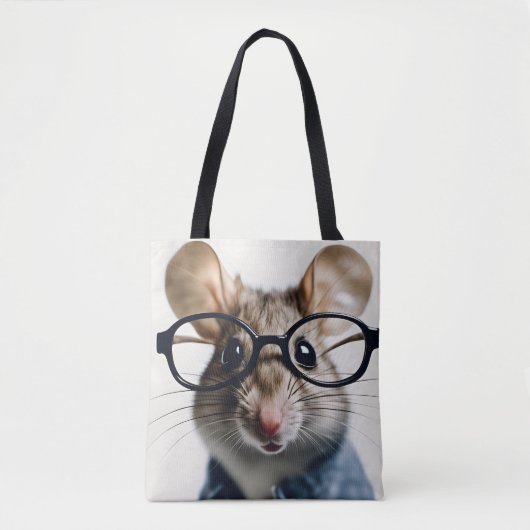 Veldmuis met bril tote bag (Voorkant)