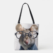 Veldmuis met bril tote bag (Achterkant)