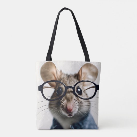 Veldmuis met bril tote bag (Achterkant)