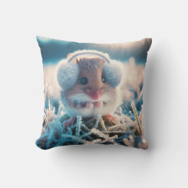 Veldmuis met oorbeschermers kussen