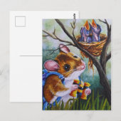 Veldmuis vogelobservatie vindt nestWaterverf kunst Briefkaart (Voorkant / Achterkant)