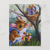 Veldmuis vogelobservatie vindt nestWaterverf kunst Briefkaart (Voorkant)