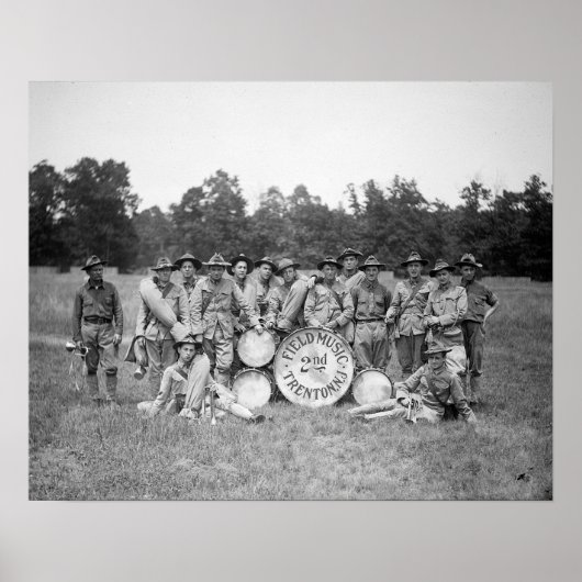 Veldmuziekband, 1925. Oude foto Poster (Voorkant)