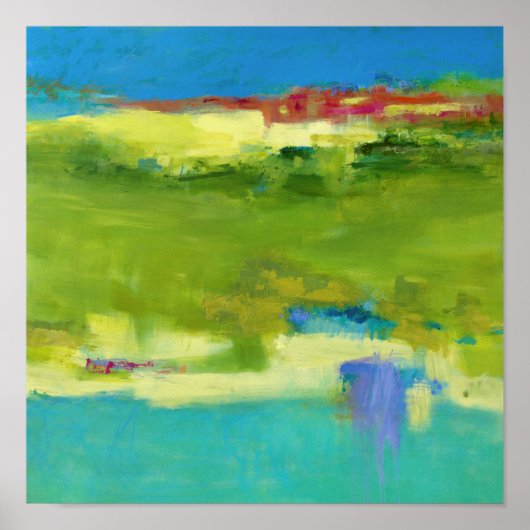 Veldnotities - Abstracte groene kunst Poster (Voorkant)