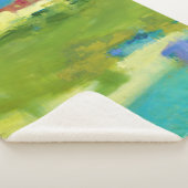 Veldnotities - Abstracte groene kunst Sherpa Deken (3/4)