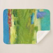 Veldnotities - Abstracte groene kunst Sherpa Deken (Voorkant (horizontaal))