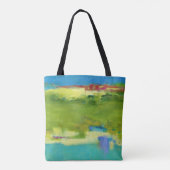 Veldnotities - Abstracte groene kunst Tote Bag (Achterkant)