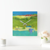 Veldnotities - Abstracte groene kunst Vierkante Klok (Huis)