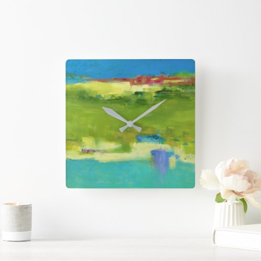 Veldnotities - Abstracte groene kunst Vierkante Klok (Huis)