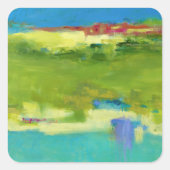 Veldnotities - Abstracte groene kunst Vierkante Sticker (Voorkant)