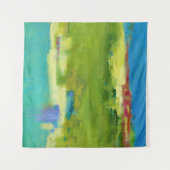 Veldnotities - Abstracte groene kunst Wandkleed (Voorkant (horizontaal))