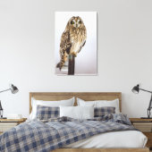 Veldooruil op hekpilaar canvas afdruk (Insitu (Slaapkamer))