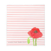 Veldpapaverventilator, aangepast rood, gelinkt notitieblok (Voorkant)