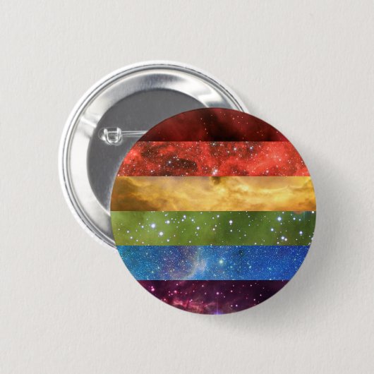 Veldpen van regenboogpride nebula ronde button 5,7 cm (Voorkant /achterkant)