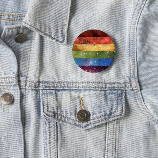 Veldpen van regenboogpride nebula ronde button 5,7 cm (In situ)