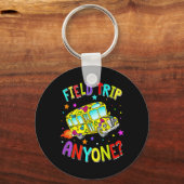 Veldreis iedereen Leerleraar schoolbus terug Sleutelhanger (Achterkant)