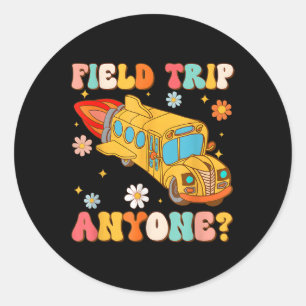 Veldreis Iedereen School Bus Driver Buschauffeur Ronde Sticker