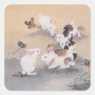 Veldreis Vierkante Sticker