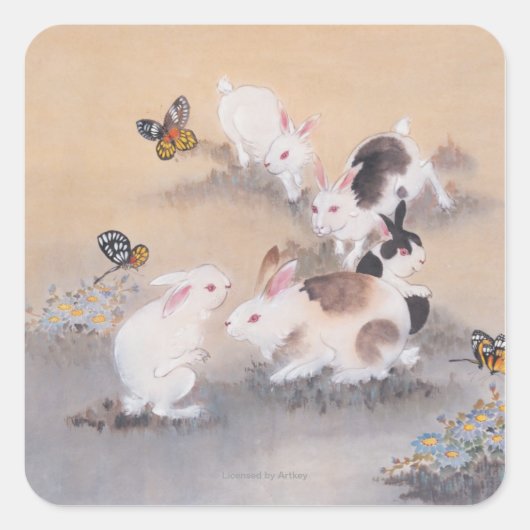 Veldreis Vierkante Sticker (Voorkant)