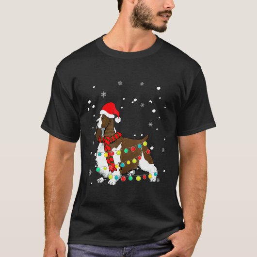 Veldspaniel Dog Santa Hat-kersthond Tr T-shirt (Voorkant)
