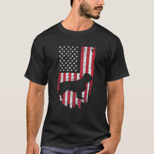 Veldspaniel Dog Silhouette, 4 juli Verenigde State T-shirt