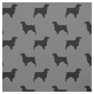 Veldspaniel Dog Silhouettes Fieldies gepatterd Stof