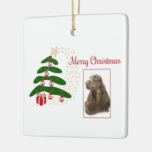 Veldspaniel Keramisch Ornament (Links)