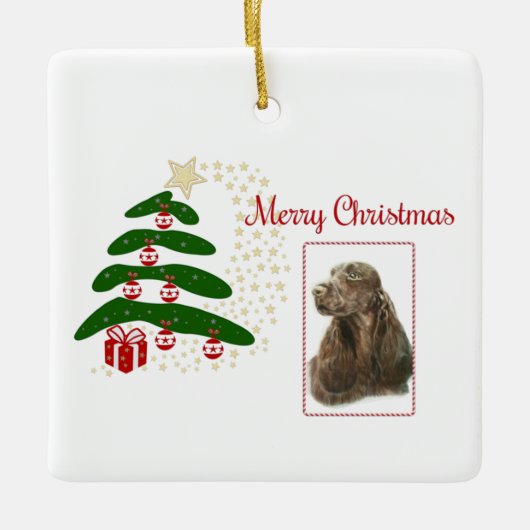 Veldspaniel Keramisch Ornament (Voorkant)