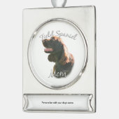 Veldspaniël Moeder 2 Verzilverd Banner Ornament (Links)