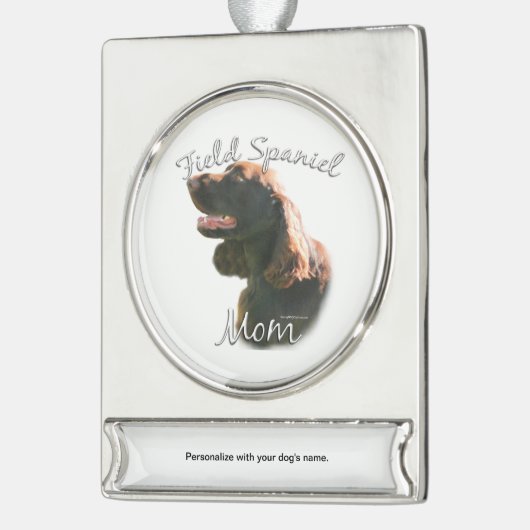 Veldspaniël Moeder 2 Verzilverd Banner Ornament (Links)
