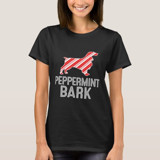 Veldspaniel Peppermint Bark-kersthond T-shirt (Voorkant)