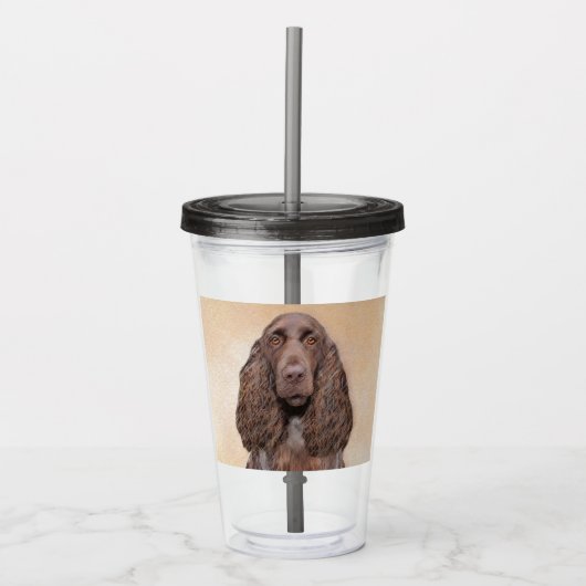 Veldspaniel schilderen - Kute Original Dog Art Acryl Drinkbeker (Voorkant)