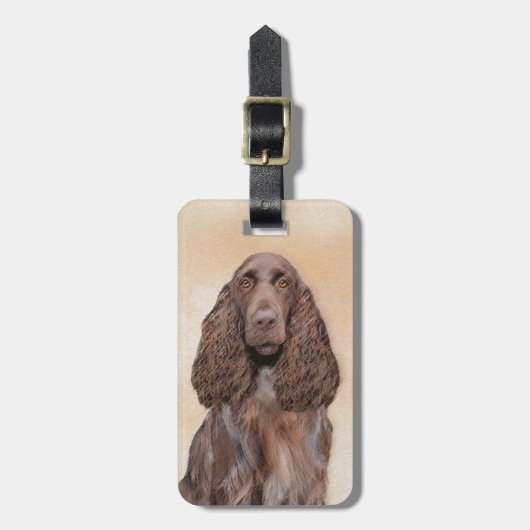 Veldspaniel schilderen - Kute Original Dog Art Bagagelabel (Voorkant verticaal)