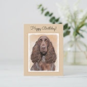 Veldspaniel schilderen - Kute Original Dog Art Briefkaart (Staand voorkant)