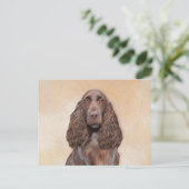 Veldspaniel schilderen - Kute Original Dog Art Briefkaart (Staand voorkant)