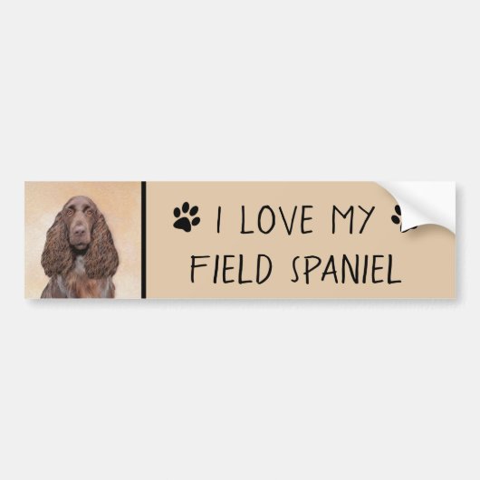 Veldspaniel schilderen - Kute Original Dog Art Bumpersticker (Voorkant)
