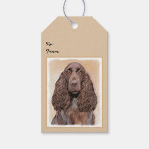 Veldspaniel schilderen - Kute Original Dog Art Cadeaulabel