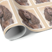 Veldspaniel schilderen - Kute Original Dog Art Cadeaupapier (Rol Hoek)