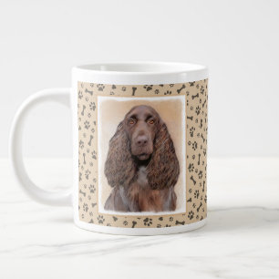 Veldspaniel schilderen - Kute Original Dog Art Grote Koffiekop