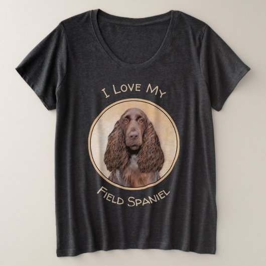 Veldspaniel schilderen - Kute Original Dog Art Grote Maat T-shirt (Design voorkant)
